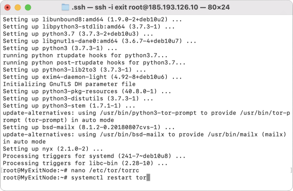 Restarting Tor in the Terminal